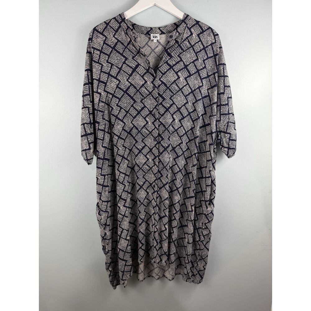 KIN John Lewis Tunic Dress UK 12 US 10 Oversized Navy Pockets Lagenlook